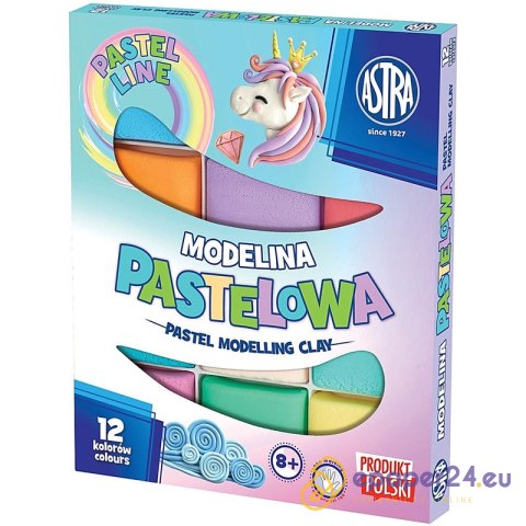 Modelina Astra 20g pastelowa x12 kolorów Modelina Astra 20g pastelowa x12 kolorów