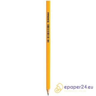 Ołówek drewniany DONAU, HB, lakierowany, żółty
