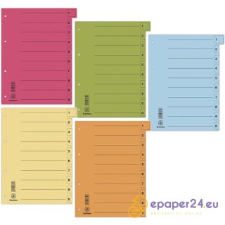 Przekładka DONAU, karton, A4, 235x300mm, 0-9, 1 ka