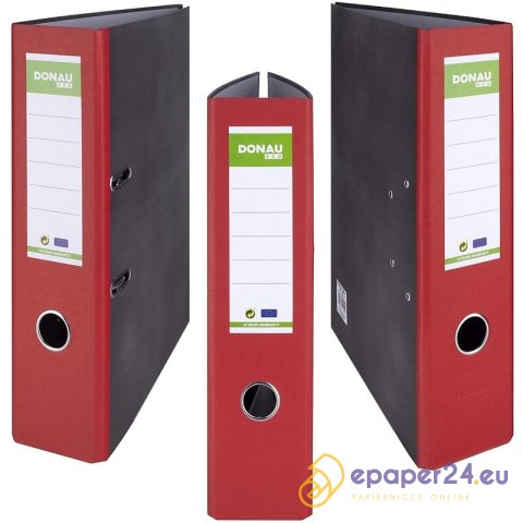 Segregator Donau Eco A4/80mm czerwony Segregator Donau Eco A4/80mm czerwony