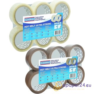 Taśma pakowa DONAU Hot-Melt , 48mm, 66m, 50mikr.,