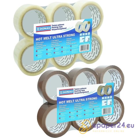Taśma pakowa DONAU Hot-Melt , 48mm, 66m, 50mikr., Taśma pakowa DONAU Hot-Melt , 48mm, 66m, 50mikr.,