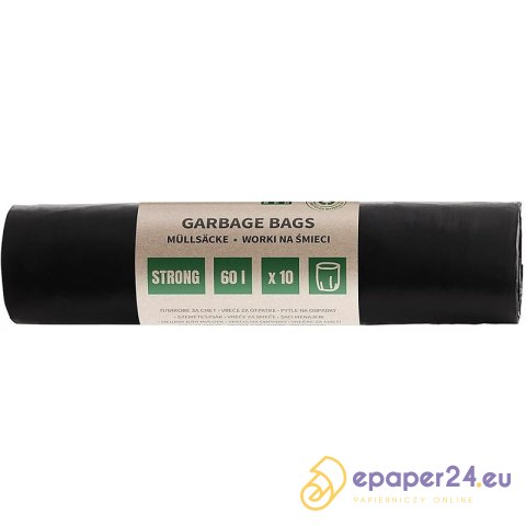 Worki na śmieci DONAU ECO, mocne (LDPE), 60l, 10 s