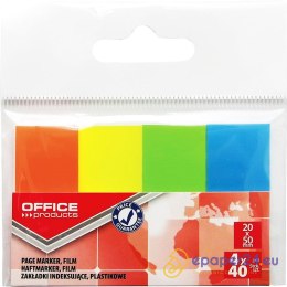 Zakładki indeksujące OFFICE PRODUCTS, PP, 20x50mm,