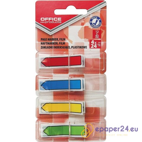 Zakładki indeksujące OFFICE PRODUCTS, PP, strzałka Zakładki indeksujące OFFICE PRODUCTS, PP, strzałka