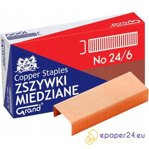 Zszywki Grand 24/6 miedziane (1000)