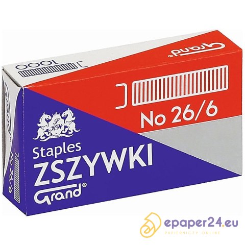 Zszywki Grand 26/6 (1000) Zszywki Grand 26/6 (1000)