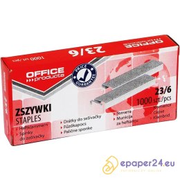 Zszywki OFFICE PRODUCTS, 23/6, 1000szt.