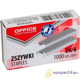 Zszywki OFFICE PRODUCTS, 26/6, 1000szt.