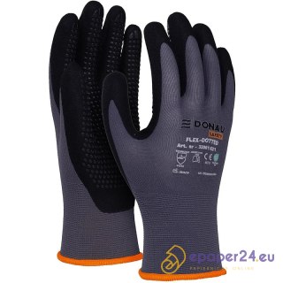 Rękawice Donau Safety Flex-Dotted rozm.9 szare