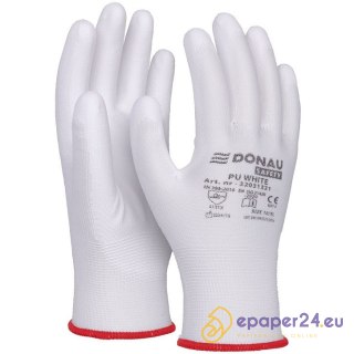 Rękawice Donau Safety PU White rozm.6 białe