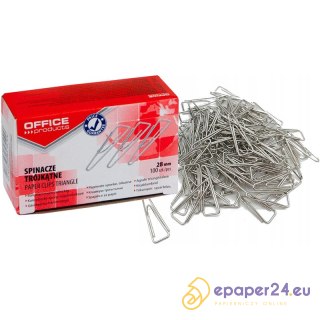 Spinacze trójkštne OFFICE PRODUCTS, 28mm, 100szt.,