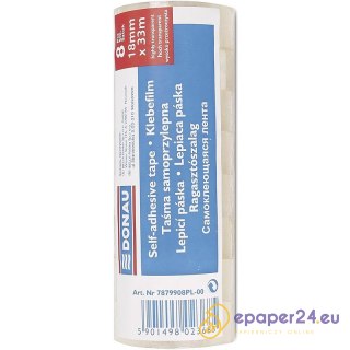 Taśma biurowa DONAU, 18mm, 33m, 8szt.